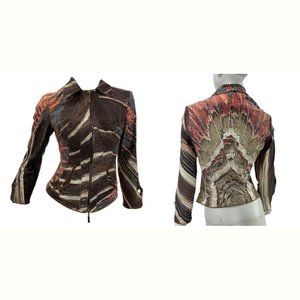 Vintage Roberto Cavalli Printed Denim Corset Jacket